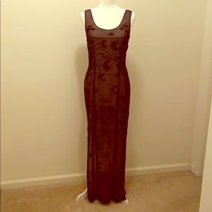 Basix beaded silk gown (like new) size 8/10